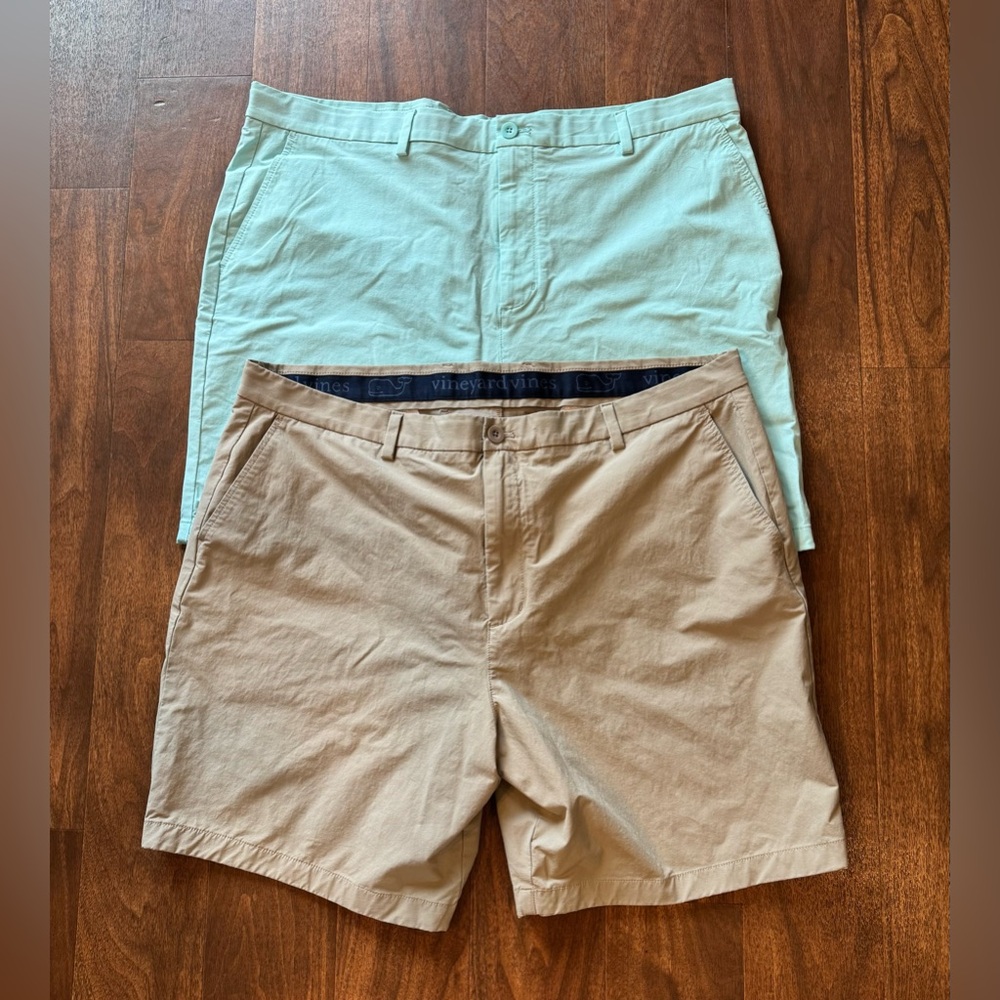 Lot of 2  - Vineyard Vines Performance Shorts - Size 42 - Aqua & Khaki